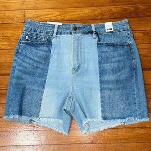Judy Blue High Waist Two-Tone Blue Jean Short